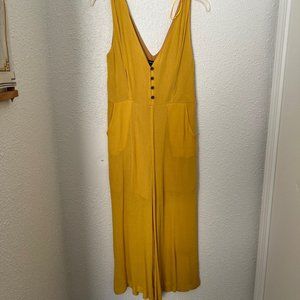 NEW with tags Medium Mustard Yellow Jumpsuit by INTHEBEGINNING Los Angeles